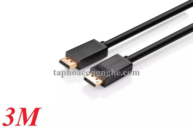 Ugreen 10212 3M Màu Đen Cáp 2 Đầu Displayport chuẩn V1.2 thuần đồng DP102 30010212